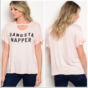 Gangsta Napper choker cut out tee